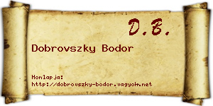 Dobrovszky Bodor névjegykártya